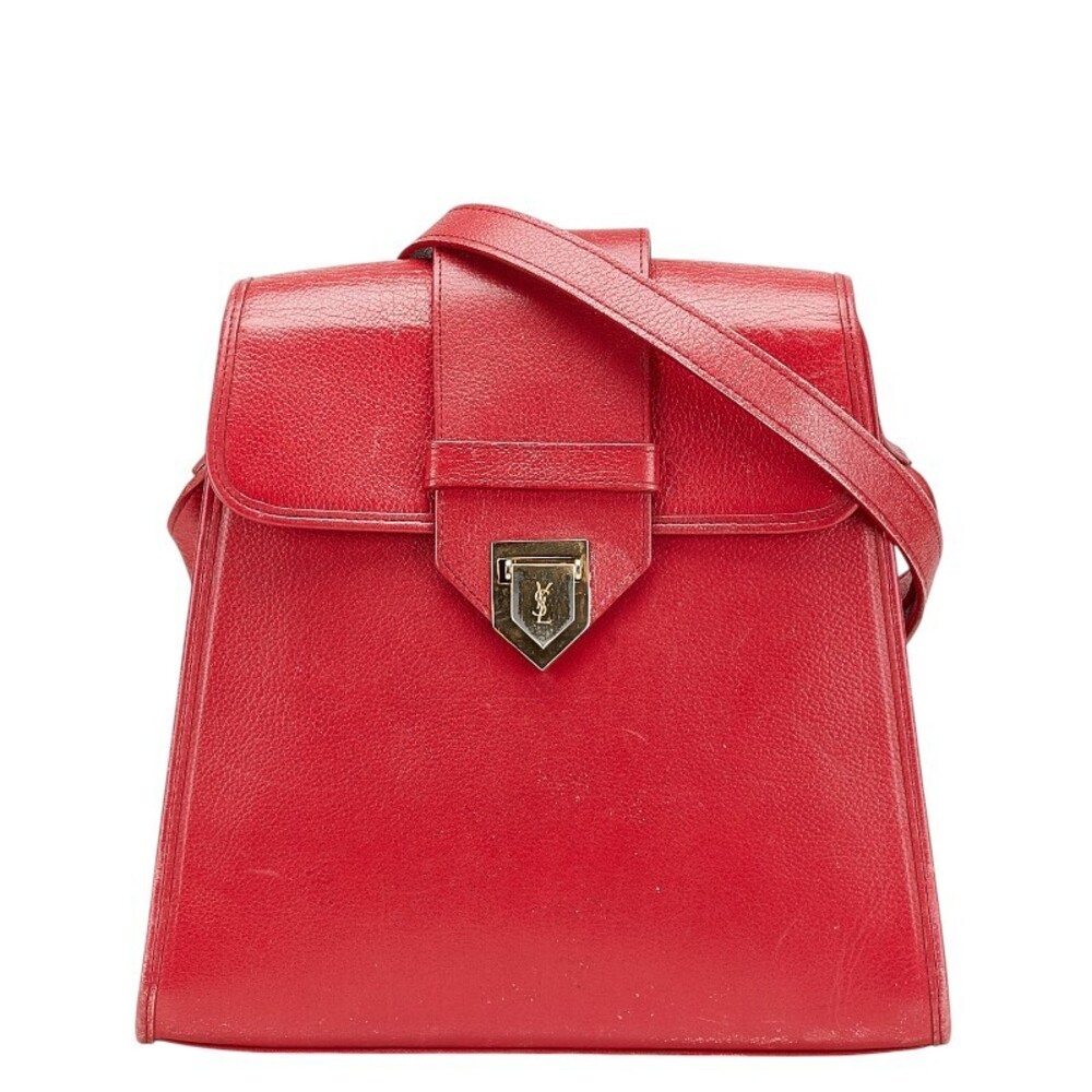 Saint Laurent YSL logo shoulder bag pink leather